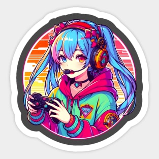 Gaming addict gamer girl Sticker